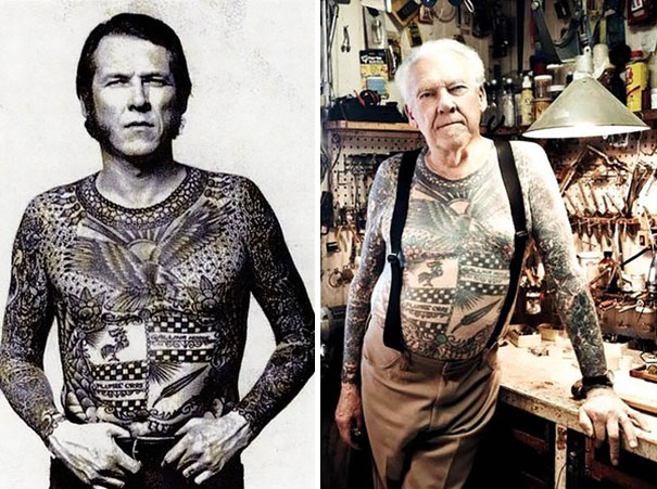 elderly people with tattoos