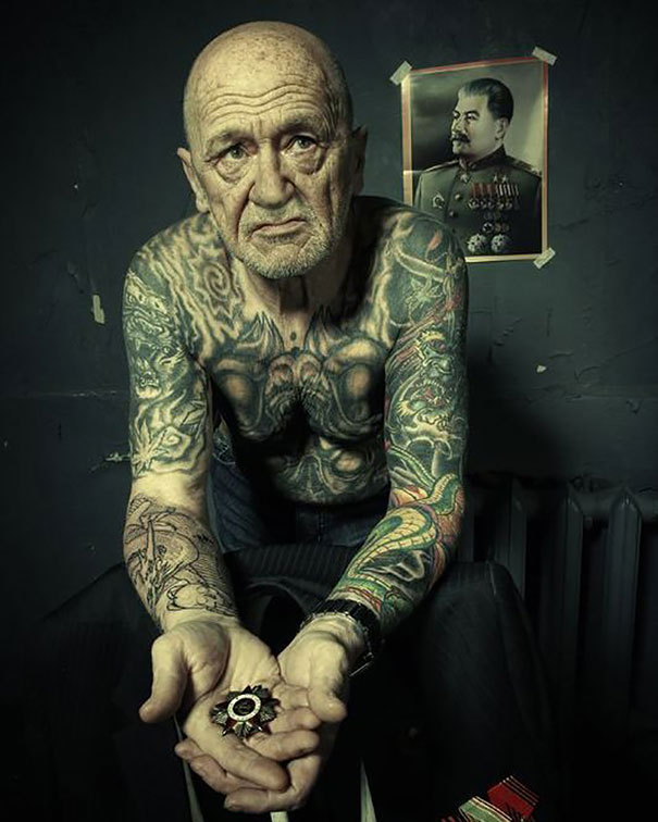 elderly with tattoos
