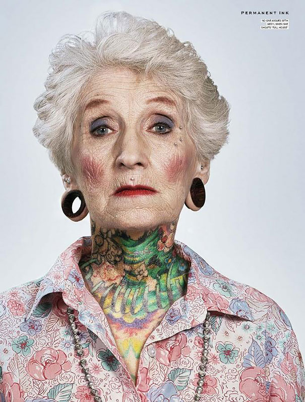 elderly with tattoos